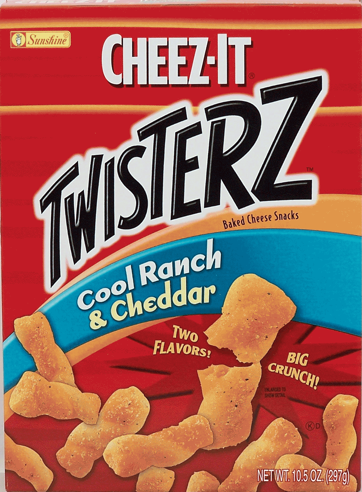 Cheez-it&nbsp;Twisterz&nbsp;baked cheese snacks, two flavors; cool ranch & cheddar Full-Size Picture
